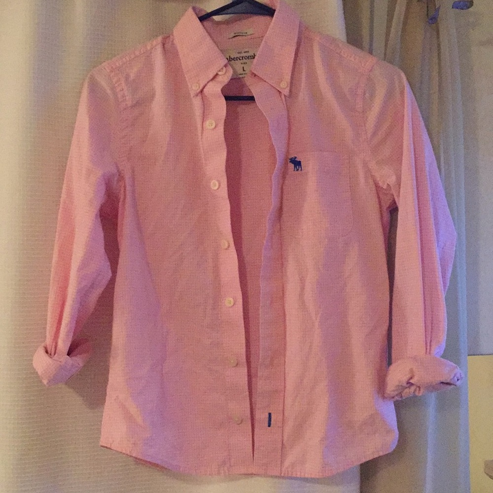 Abercrombie kids pink button down dress shirt